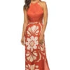 Lisa Maxi Dress -Farm Rio Swimwear Shop 123D21 Apparel Dress Scroll Red Front