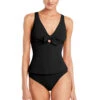 Ava Over The Shoulder Tankini Top -Farm Rio Swimwear Shop 221710 Tankini Top Black Front
