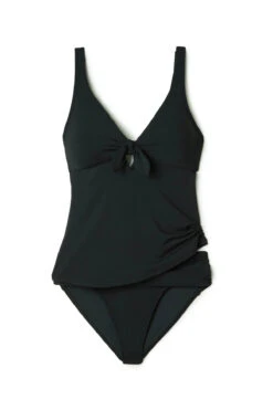 Ava Over The Shoulder Tankini Top -Farm Rio Swimwear Shop 221710 Tankini Top Black Laydown