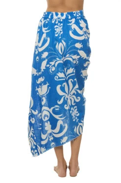 Cassia Midi Skirt -Farm Rio Swimwear Shop 27150502 Apparel Bottom Blue Back