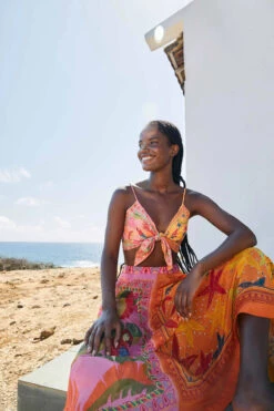 Farm Rio Mixed Scarves Crop Top -Farm Rio Swimwear Shop 302938 Apparel Top Multi Lifestyle
