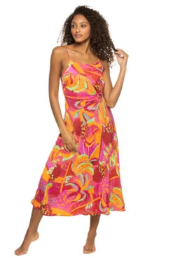 Farm Rio Fruit Brush Cutout Midi Dress
