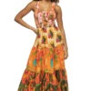Farm Rio Mixed Warm Floral Maxi Dress -Farm Rio Swimwear Shop 306170 Apparel Dress Mixed Warm Front