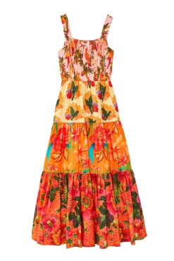 Farm Rio Mixed Warm Floral Maxi Dress -Farm Rio Swimwear Shop 306170 Apparel Dress Mixed Warm Laydown