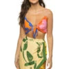 Farm Rio Toucans Crop Top -Farm Rio Swimwear Shop 306649 Apparel Top Rainbow Toucans Pink Rainbow Toucans Orange Front