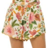 Farm Rio Macaw Bloom Shorts -Farm Rio Swimwear Shop 309223 Apparel Bottom Off White Front