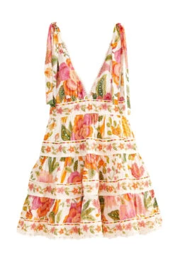 Farm Rio Macaw Bloom Mini Dress -Farm Rio Swimwear Shop 309266 Apparel Dress Off White Laydown
