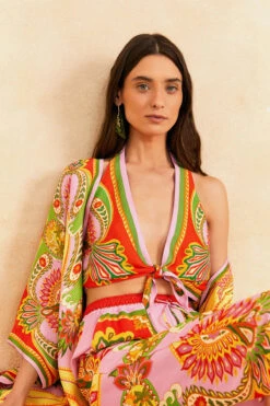 Farm Rio Beach Toucans Scarf Top -Farm Rio Swimwear Shop 309408 Apparel Top Multi Lifestyle