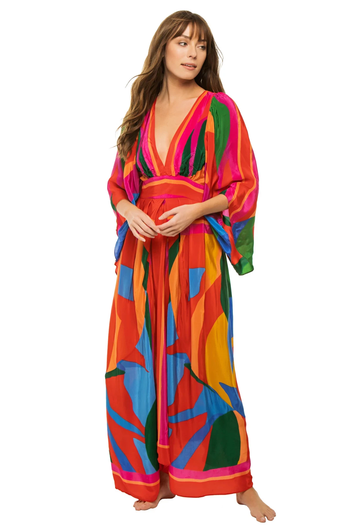 Farm Rio Colorful Leaves Maxi Dress 3 Farm Rio Colorful Leaves Maxi Dress