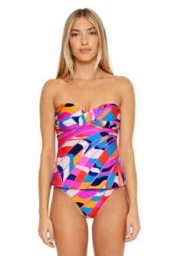Rio Convertible Tankini Top -Farm Rio Swimwear Shop 3303525 Tankini Top Multi Front2