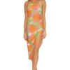 Playa De Flor Midi Dress -Farm Rio Swimwear Shop 3546135 Apparel Dress Multi Front