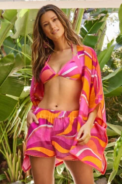 Vivid Vista Fringe Short -Farm Rio Swimwear Shop 3624035 Apparel Bottom Multi Lifestyle