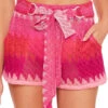 Cascade Crochet Shorts -Farm Rio Swimwear Shop 3634035 Apparel Bottom Pink Front