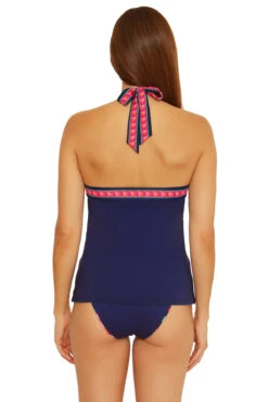 India Garden Reversible High Neck Tankini Top -Farm Rio Swimwear Shop 3673535 Tankini Top Multi Reverse1
