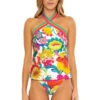Fontaine Reversible High Neck Tankini Top 2 Fontaine Reversible High Neck Tankini Top -Farm Rio Swimwear Shop 3783535 Tankini Top Multi Front
