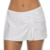 Cinch Side Skirted Hipster Bikini Bottom -Farm Rio Swimwear Shop 412 WHE Apparel Bottom White Front