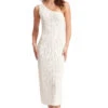 Seafolly Crochet Knit Asymmetrical Midi Dress -Farm Rio Swimwear Shop 55024 KN Apparel Dress White Front