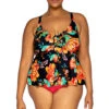 Marin Underwire Bra Tankini Top -Farm Rio Swimwear Shop 570TMIDIP Tankini Top Midnight In Paris Front