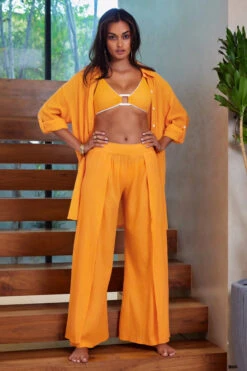 Gauzy Wide Leg Pant -Farm Rio Swimwear Shop 6050371 Apparel Bottom Orange Burst Lifestyle2