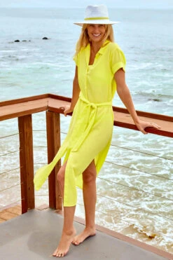 Gauzy Midi Shirt Dress -Farm Rio Swimwear Shop 6060371 Apparel Dress Zesty Lifestyle