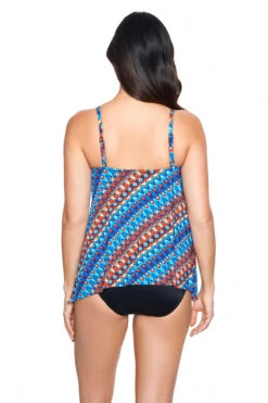 Miraclesuit Peephole High Neck Tankini Top -Farm Rio Swimwear Shop 6552660 Tankini Top Multi Back