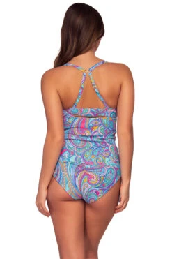 Serena Tankini Top (D+ Cup) -Farm Rio Swimwear Shop 709TPAIPO Tankini Top Paisley Pop Back2