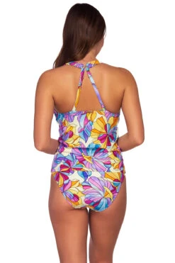 Elsie Tankini Top ( D+ Cup) -Farm Rio Swimwear Shop 738TOPALE Tankini Top Opalescent Back2