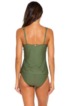 Taylor Molded Underwire Tankini Top (E-H Cup) -Farm Rio Swimwear Shop 75TEFGOLIVE Tankini Top Olive Back
