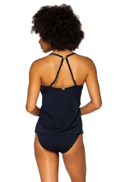 Crossroads Underwire Bra Tankini Top (E-H Cup) 6 Crossroads Underwire Bra Tankini Top (E-H Cup) -Farm Rio Swimwear Shop 79TEFGBLCK Tankini Top Black Back