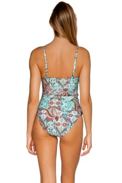 Simone Over The Shoulder Tankini Top -Farm Rio Swimwear Shop 81TMORMA Tankini Top Moroccan Market Back