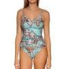 Simone Over The Shoulder Tankini Top -Farm Rio Swimwear Shop 81TMORMA Tankini Top Moroccan Market Front