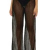 Golden Metallic Crochet Pants -Farm Rio Swimwear Shop 8650471 Apparel Bottom Black Front