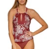 Mia High Neck Tankini Top -Farm Rio Swimwear Shop 87THAWHI Tankini Top Hawaiian Hideaway Front