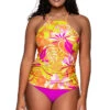 Harlow High Neck Halterkini Top -Farm Rio Swimwear Shop 943TPALAC Tankini Top Palace Garden Front