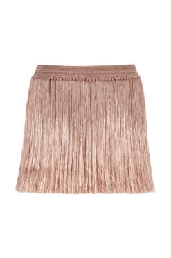 Angelica Fringe Mini Skirt -Farm Rio Swimwear Shop ANGELICA FRINGE SKIRT Apparel Bottom Pearl Blush Laydown