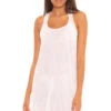 Tie Side Scoop Mini Dress -Farm Rio Swimwear Shop BEC MULTI WHITE Sundresses Front 103447