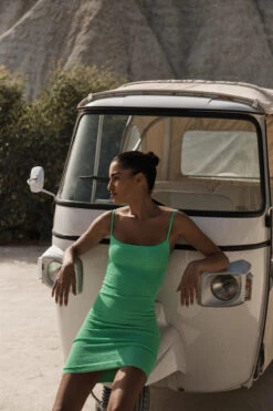 Paloma Crinkle Stretch Mini Dress -Farm Rio Swimwear Shop BOUND382E Apparel Dress Apple Eco Lifestyle