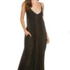 ELAN Metallic Maxi Bubble Dress -Farm Rio Swimwear Shop CRM5060 Apparel Dress Black Front