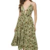 Ibiza Cutout Midi Dress -Farm Rio Swimwear Shop CSSP23008 Apparel Dress Green Front