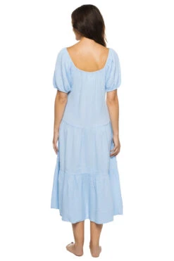 Pamela Midi Dress -Farm Rio Swimwear Shop DG133 Apparel Dress Spa Blue Back