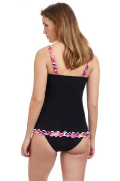 Palm Springs Tankini Top (D Cup) 5 Palm Springs Tankini Top (D Cup) -Farm Rio Swimwear Shop E2321 1D18A Tankini Top Black Back