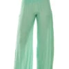 ELAN Crochet Smocked Pants -Farm Rio Swimwear Shop EBW CR2191 Apparel Bottom Emerald Front