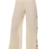 ELAN Crochet Panel Wide Leg Pants -Farm Rio Swimwear Shop EBW CRC2191 Apparel Bottom Natural Front