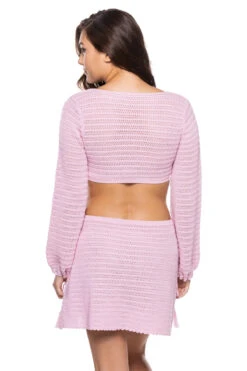 Fallon Cut Out Mini Dress -Farm Rio Swimwear Shop FALLON DRESS Apparel Dress Light Pink Back
