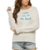 Meet Me At The Beach Sweater -Farm Rio Swimwear Shop GS01CEMB Apparel Top White Front