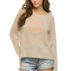 Beach Happy Sweater -Farm Rio Swimwear Shop GS01EMH Apparel Top Oatmeal Coral Front