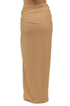 Gwen Maxi Skirt -Farm Rio Swimwear Shop GWEN SKIRT Apparel Bottom Gold Shimmer Back