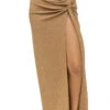 Gwen Maxi Skirt -Farm Rio Swimwear Shop GWEN SKIRT Apparel Bottom Gold Shimmer Front