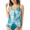 Kerry Mesh Tankini -Farm Rio Swimwear Shop H14893 Tankini Top Lagoon Front