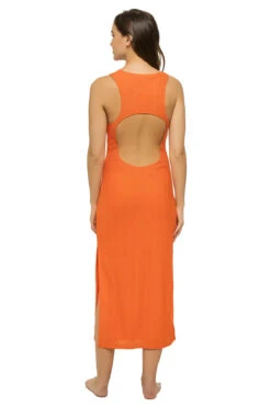 Melissa Odabash Hailey Midi Dress -Farm Rio Swimwear Shop HAILEY HS Apparel Dress Apricot Back